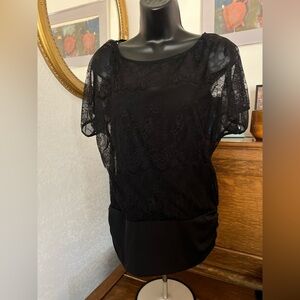 White House Black Market Black Lace Blouse